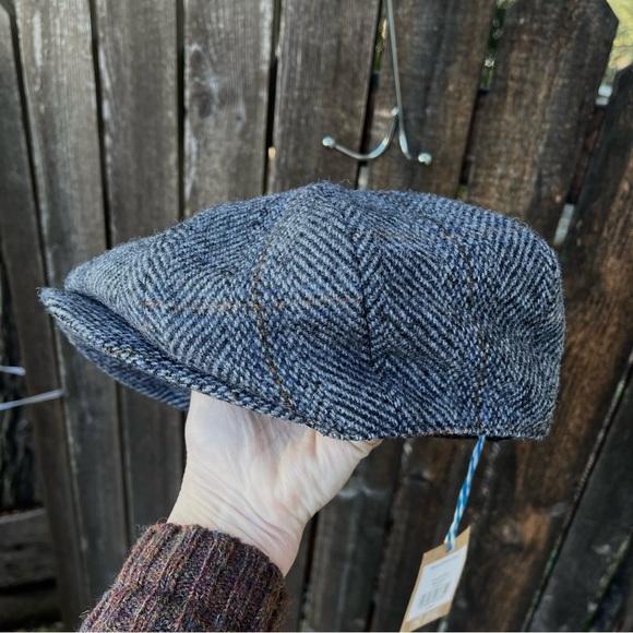 WoolOvers Men’s 100% Wool Bakers Boy Slate Grey Cap Hat NWT Sz M - Picture 7 of 16